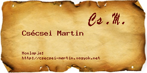Csécsei Martin névjegykártya