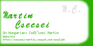 martin csecsei business card